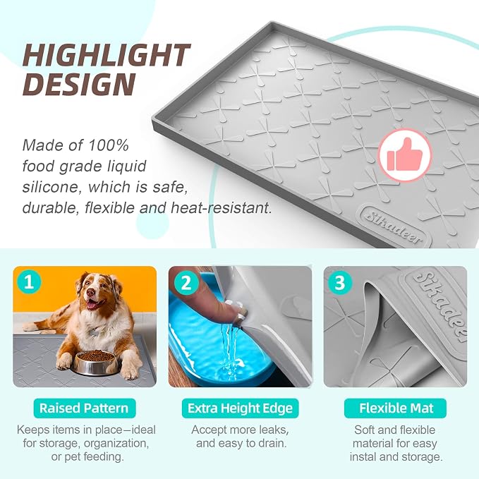 SIKADEER Under Sink Mat Waterproof 34" x 22", Silicone Mat Kitchen Drawer Shelf - Image 4