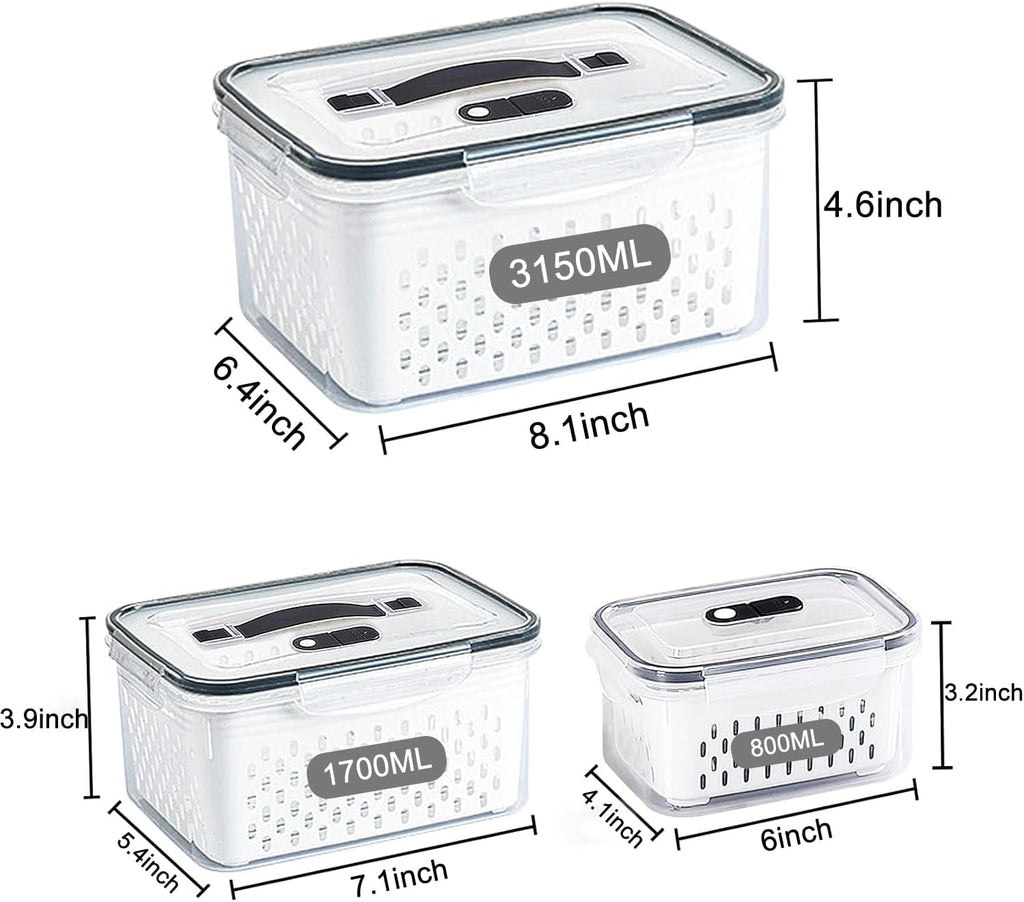 Fruit Storage Containers for Fridge with vent holes and