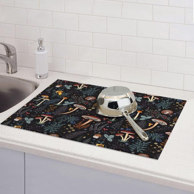 Mushroom Dish Drying Mat For Kitchen Microfiber Drying Mats Absorbent - Image 7