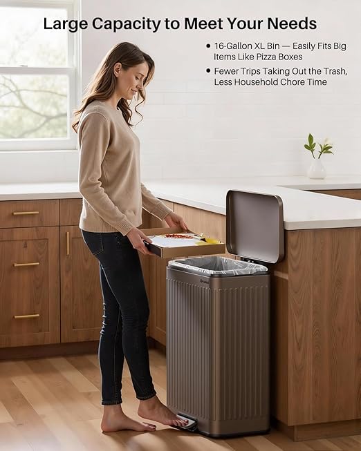 Lovewind 60 Liter/ 16 Gallon Stainless Steel Trash Can - Image 2