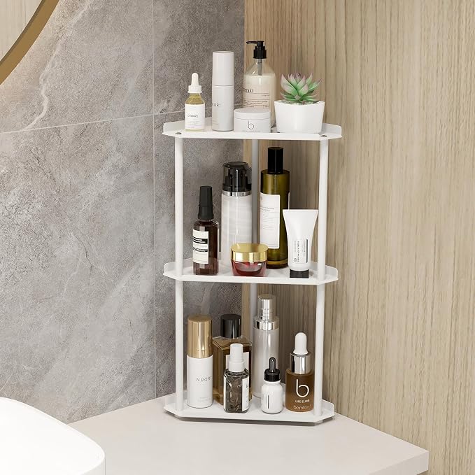 Jesginboo 3 Tier Bathroom Counter Organizer, Vanity Organizer Corner Shelf - Image 2