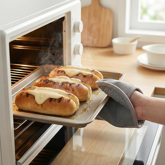 4Pack Silicone Pot Holders and Oven Mitts Set, Anti-Slip Hot Pads - Image 3