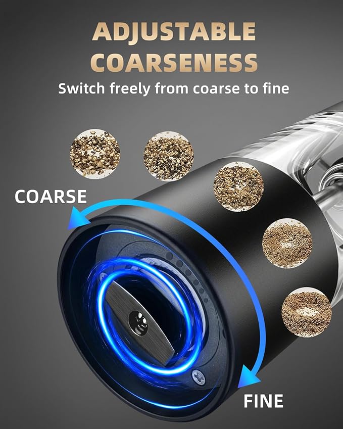 Electric Salt and Pepper Grinder Set Rechargeable, Automatic Salt and Pepper - Image 3