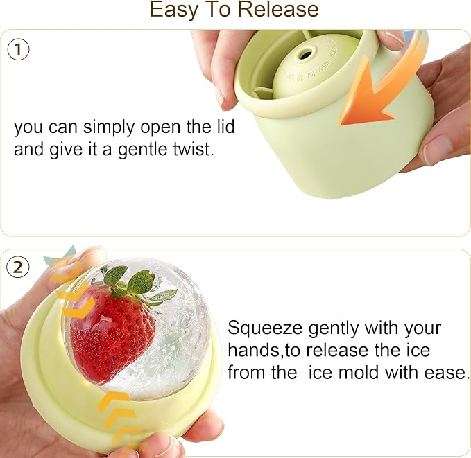 Round Ice Cube Molds Set of 4, Make 2.4 Inch Spherelce ice - Image 3