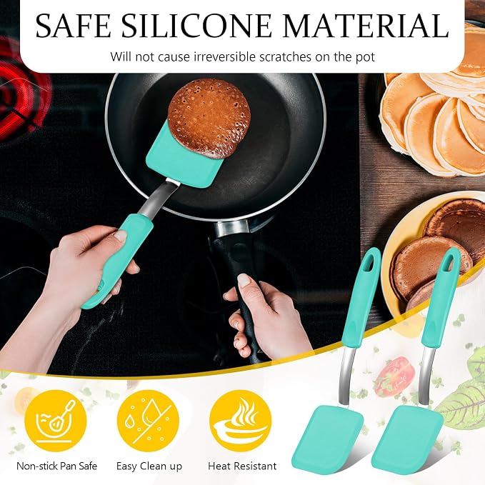Silicone Cookie Spatula Turner 2 Pack Mini Brownie Spatula Flexible Kitchen - Image 5