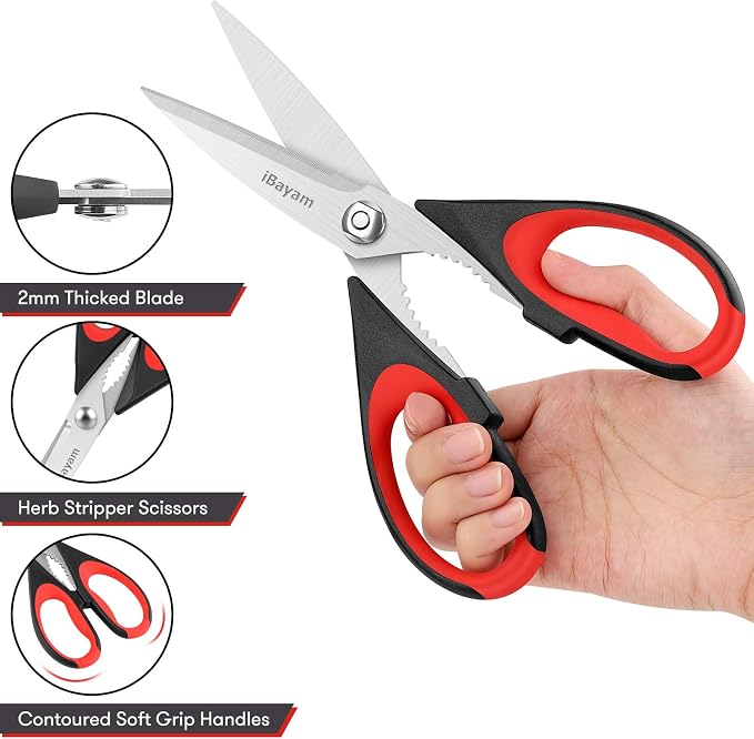 iBayam Kitchen Scissors All Purpose Heavy Duty 2 Pack - Image 4