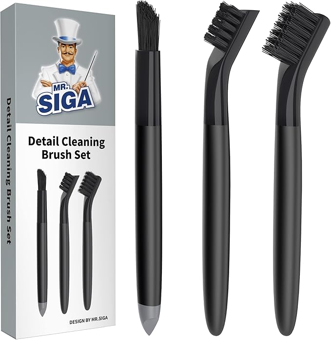 MR.SIGA Grout Cleaner Brush Set, Detail Cleaning Brush Set by MRSIGA