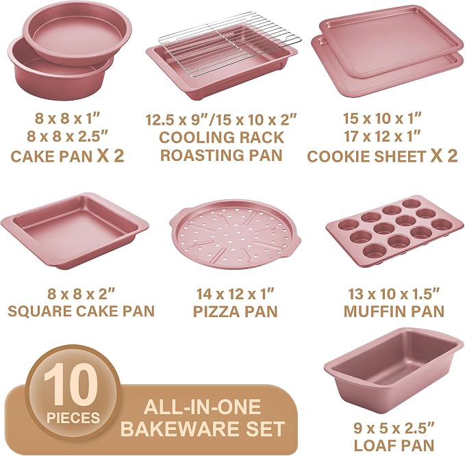 HONGBAKE Bakeware Sets, Baking Pans Set, Nonstick Oven Pan - Image 3