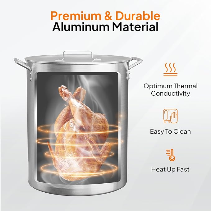 ROVSUN 30QT Turkey Fryer Pot & Seafood Boil Pot - Image 2