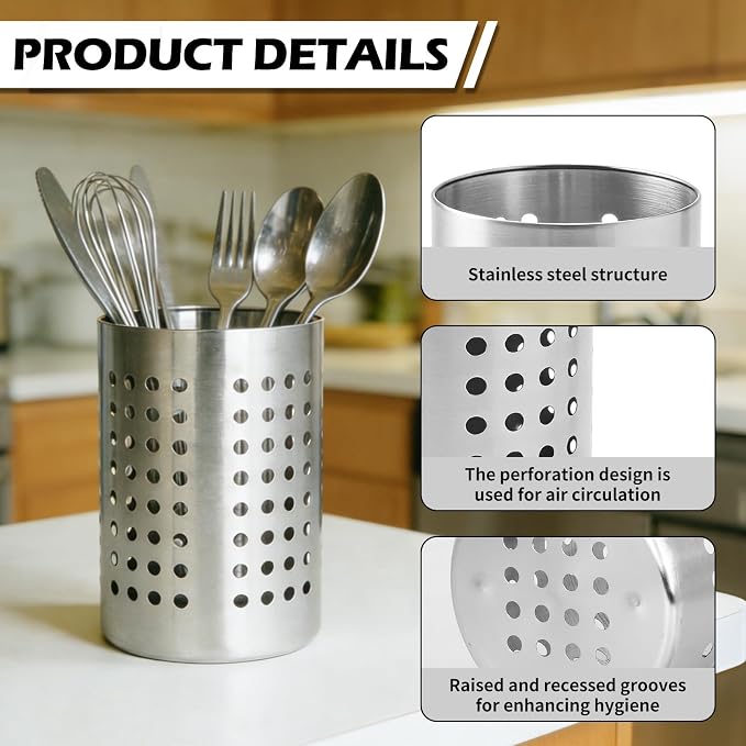 4PCS Stainless Steel Utensil Holder and Utensil Drying Holder, as a Kitchen - Image 3