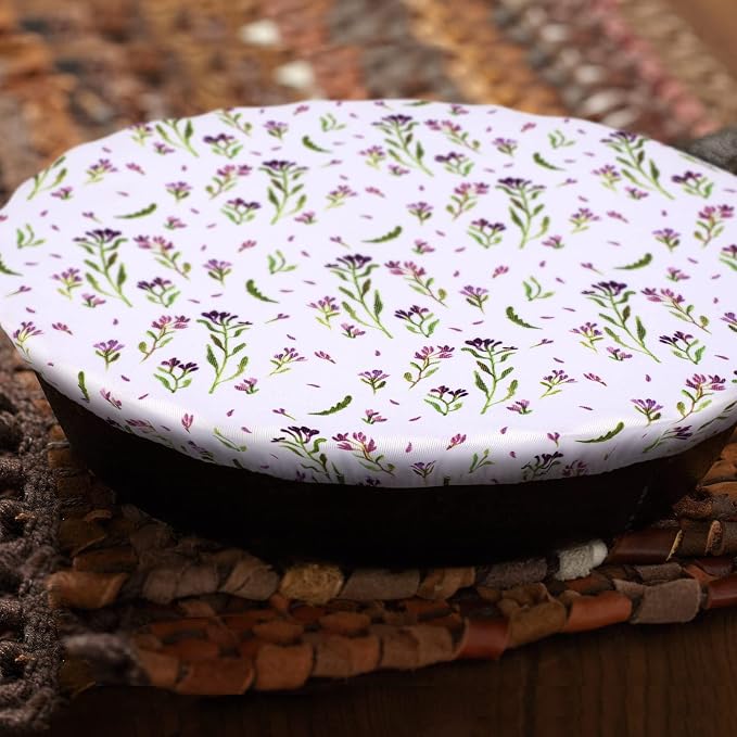 Patelai 10 Pcs Bowl Covers Reusable in 5 Size Stretch Cloth Fabric Elastic Food - Image 5