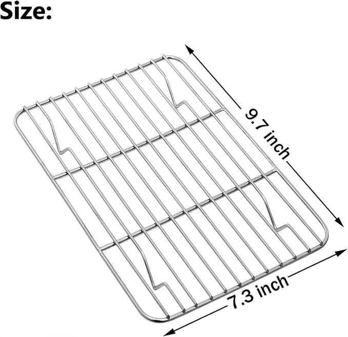E-far Small Baking Cooling Rack Set of 2, Stainless Steel Metal Roasting - Image 2
