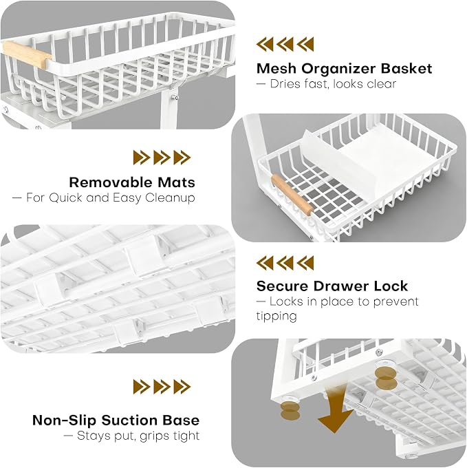 Under Sink Organizer, 2 Tier Pull Out Under-Sink Shelves, Adjustable Height - Image 7