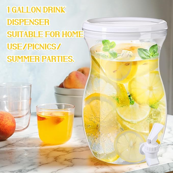 Havawish 2 Pcs 1 Gallon Plastic Beverage Dispenser - Image 4
