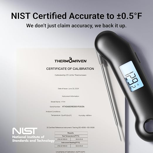 ProfessionaI Meat Thermometer Digital, 3X Faster 0.5 Sec Instant Read, NIST - Image 3
