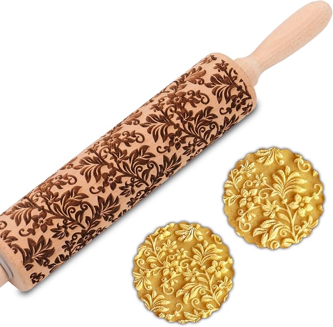 Floral Vine Embossed Rolling Pins by Unknown