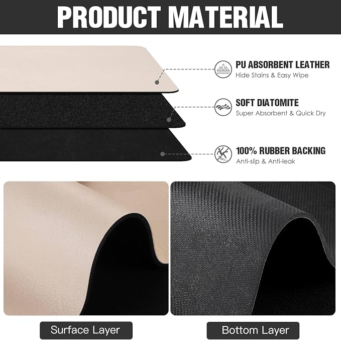 Dish Drying Mat for Kitchen Counter Super Absorbent Drainer Mats - Image 5