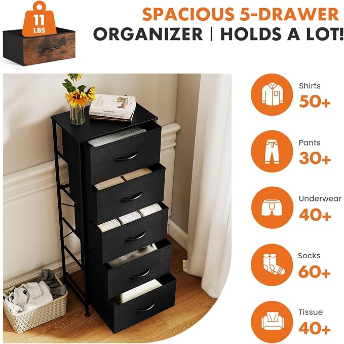 Sweetcrispy 5 Drawer Dresser - Image 4