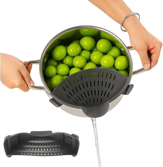 Silicone Pot Strainer, Emptycolor Adjustable Clip On Strainer - Image 7