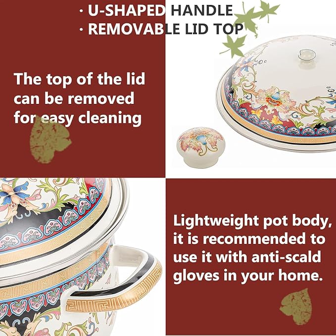 Retro Flower Enamel Stockpot - Image 7