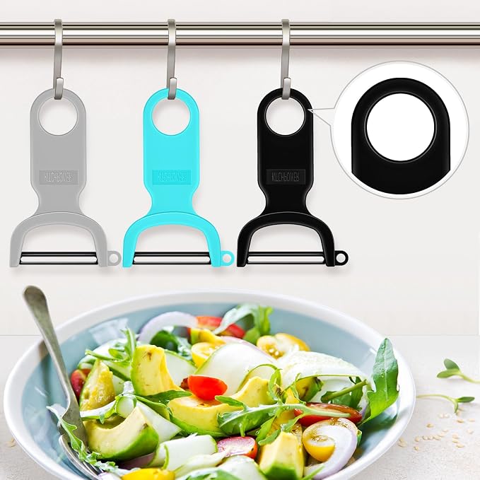 Original Vegetable Fruit Peeler Carbon Steel Blade 3 Pack Grey/Blue/Black… - Image 7
