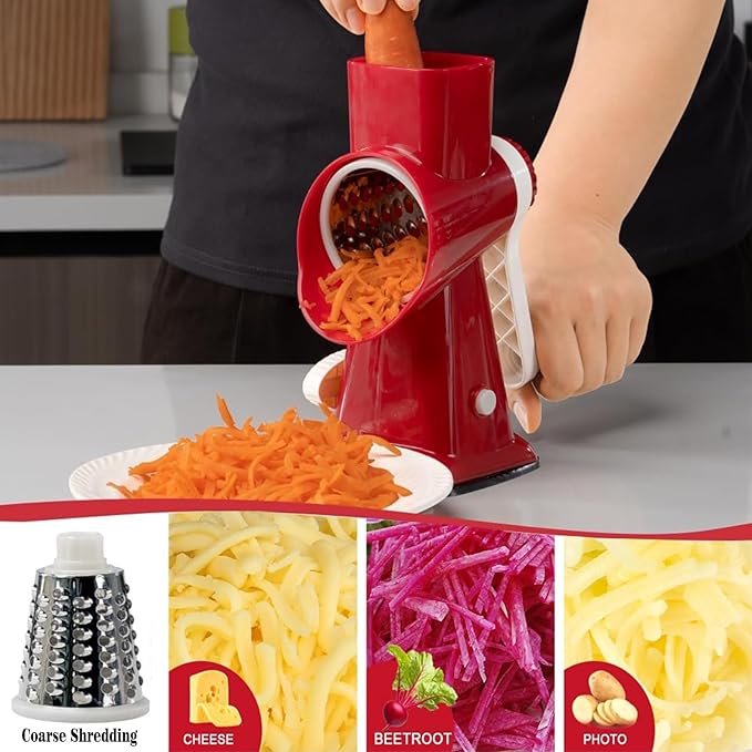 YOUCZON Rotary Cheese Grater Multi-Purpose Stainless Steel Cheese Shredder - Image 3