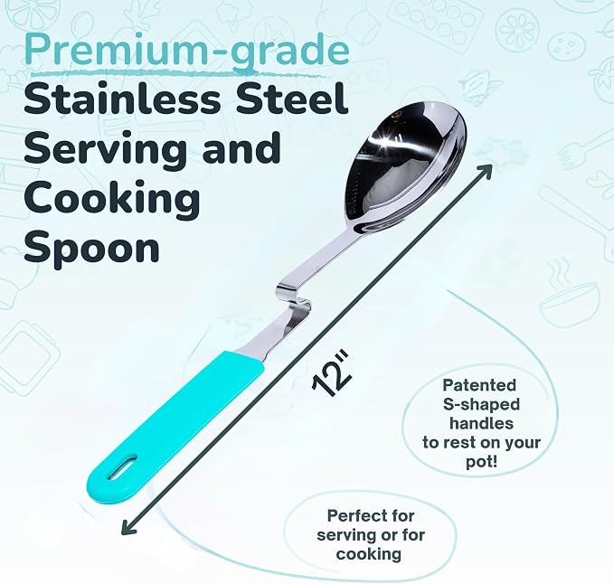 Souper Cubes + Lori Greiner No Mess Stainless Steel Cooking Spoon - Image 4