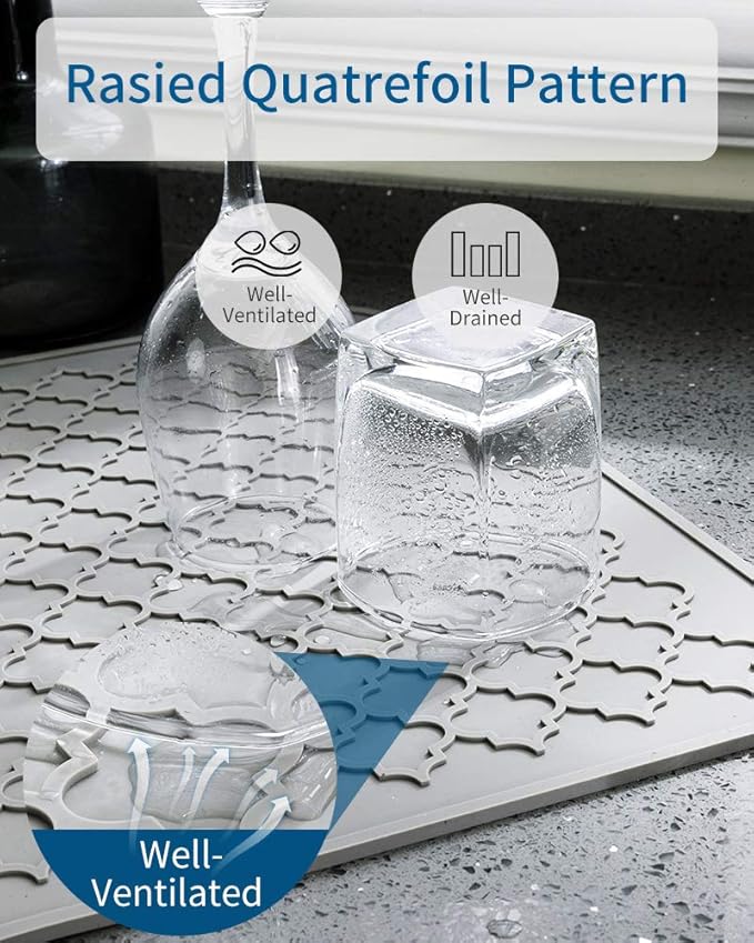 AMOAMI-Dish Drying Mats for Kitchen Counter-Silicone Dish Drying Mat-Kitchen - Image 5