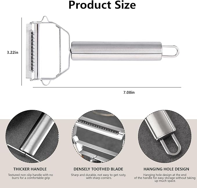 Multifunction Stainless Steel Julienne Peeler Vegetable Peeler Double Planing - Image 2