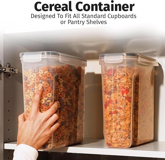 Shazo 2 Pack EXTRA Large Airtight Food Storage Cereal Containers - Image 3