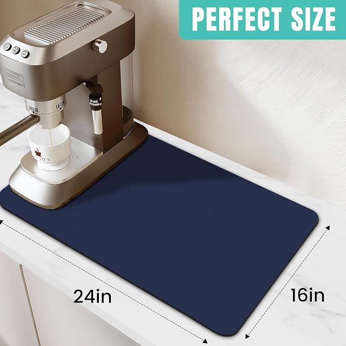WISELIFE Coffee Mat Super Absorbent Dish Drying Mat Coffee Bar Accessories - Image 2