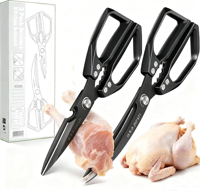 2-Piece Heavy Duty Kitchen Scissors Professional Stainless Steel Meat & Poultry - Image 9