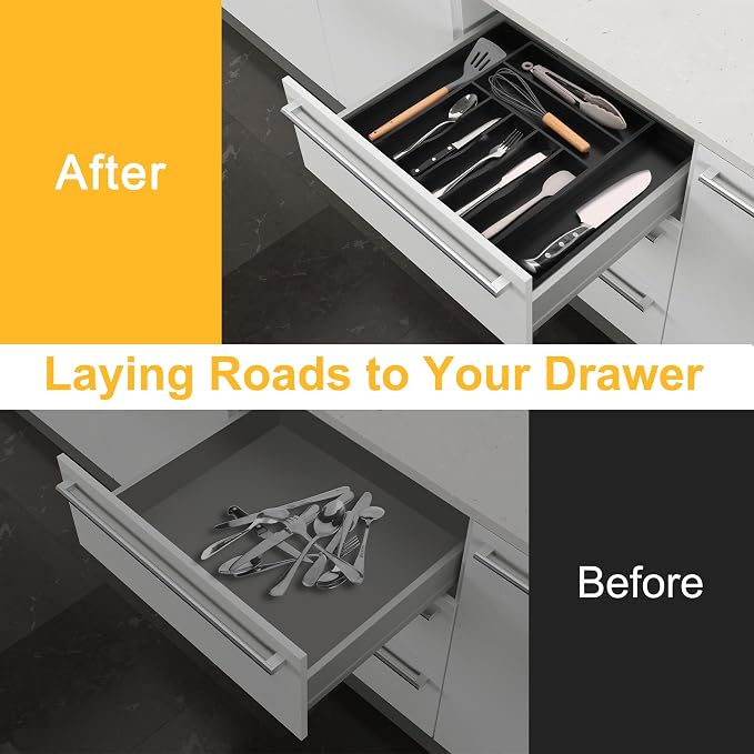 Large Premium Bamboo Silverware Organizer - Image 3