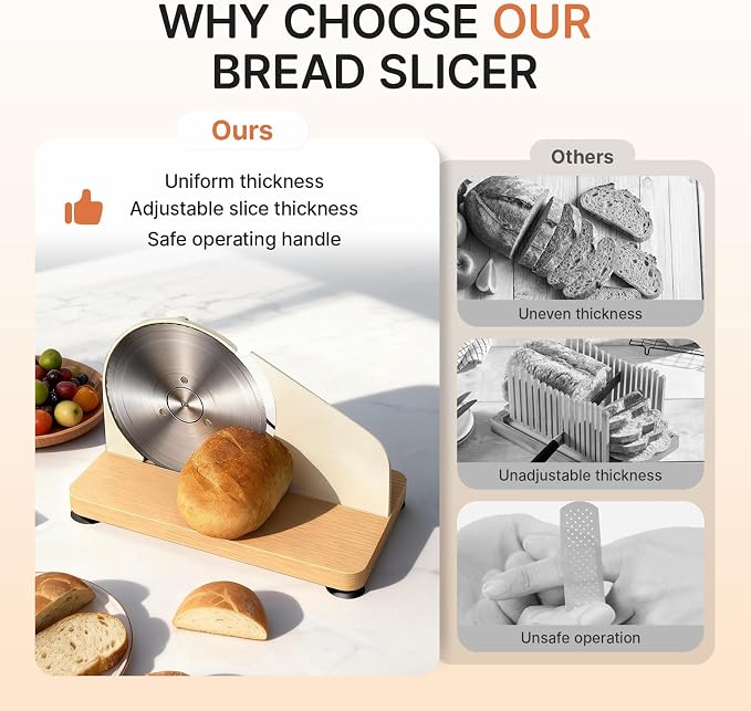 Manual Bread Slicer for Homemade Sourdough-Adjustable Thickness Bread Slicer - Image 6