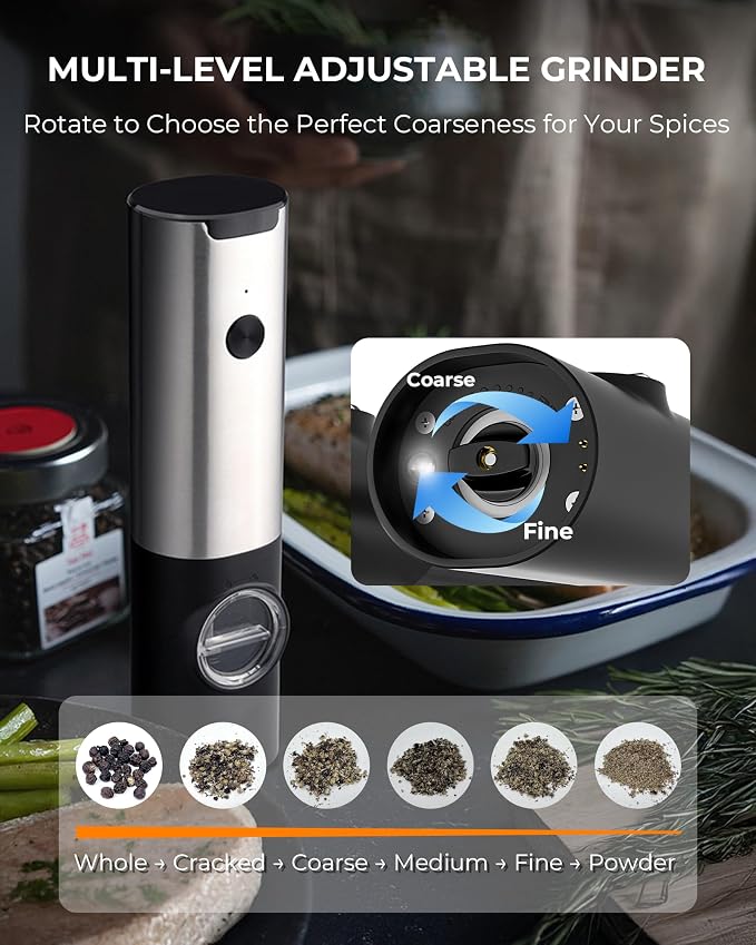 Electric Salt & Pepper Grinder Set - Image 4