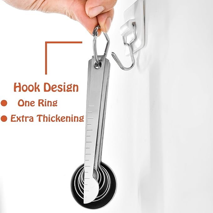 Stainless Steel Measuring Spoons Set, 7 Pieces Kitchen Measuring Sets Gadgets - Image 4