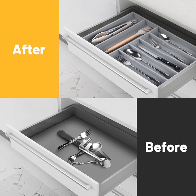 Kitchen Bamboo Silverware Organizer, Kitchen Drawer Organizer - Image 2