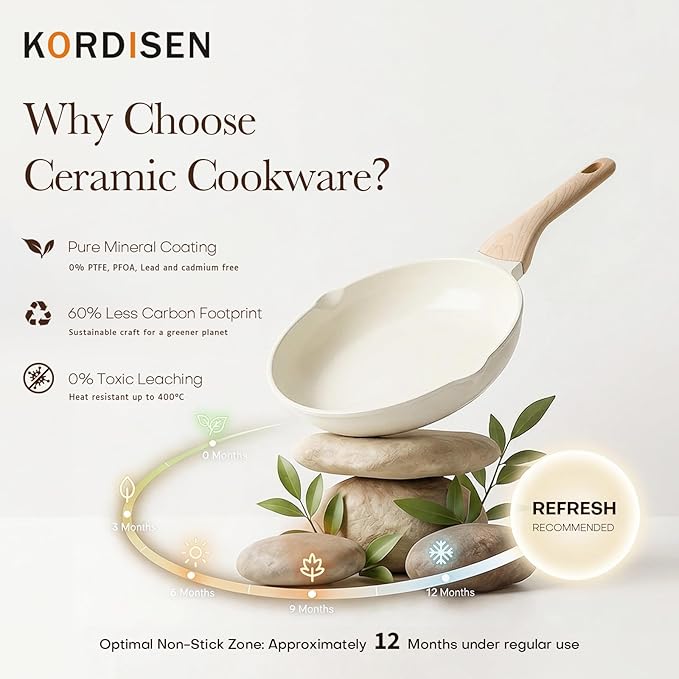 Kordisen Ceramic Nonstick Frying Pan Skillet Set - Image 3