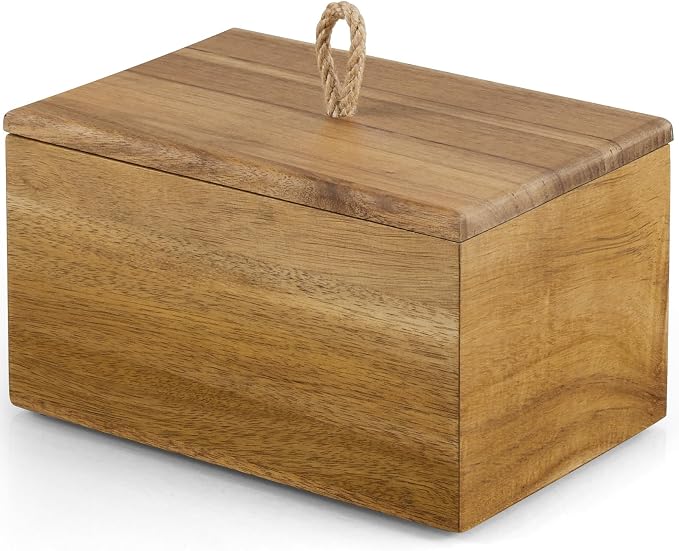 Bivvclaz Dryer Sheet Holder, Acacia Wood Laundry Sheets Container, Laundry Room by Bivvclaz