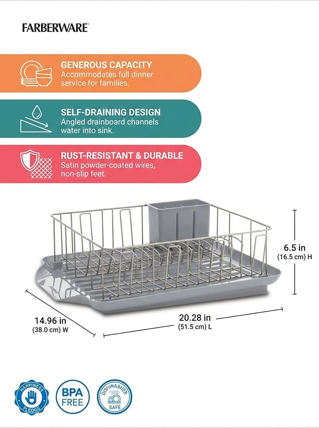 Farberware Classic 3-Piece Dish Drying Rack Set - Image 3