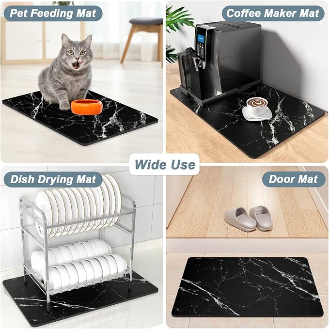 Rnivvi Coffee Mat, Hide Stain Rubber Backed Absorbent Dish Drying Pad - Image 7