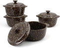 10 Oz Ceramic Mini Cocotte Set 4-Pack, Oven Safe Stoneware Casserole Dishes by Krokori