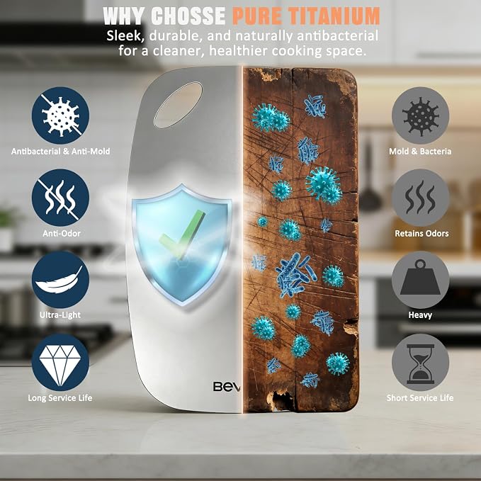 Real 100% Pure Titanium Cutting Board Non-Toxic Set of 3 - Image 4