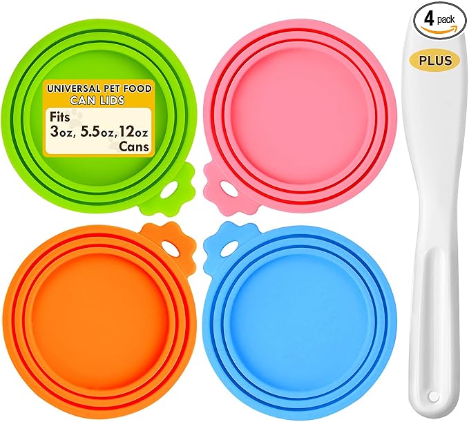Lydia's Deal 4 Pack Universal Pet Food Can Covers, Silicone Lids by LydiasDeal