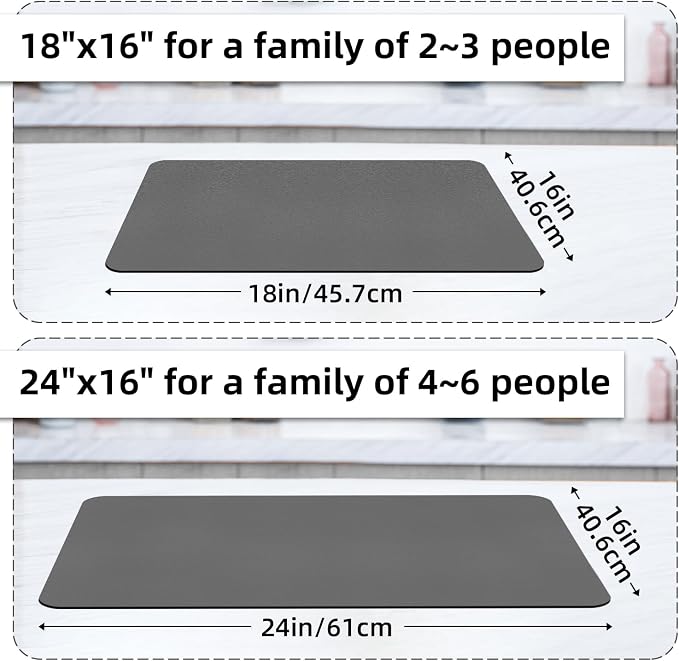LOPNUR Kitchen Dish Drying Mat, Diatomite Coffee Mat, Super Absorbent Dish - Image 5