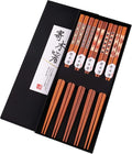 GLAMFIELDS Reusable Chopsticks Japanese Natural Wooden 5 Pairs Classic Style by GLAMFIELDS