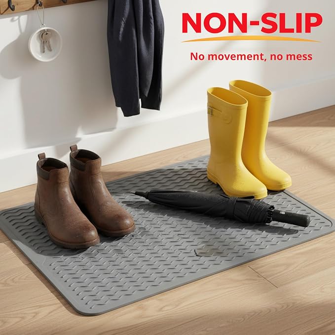 Silicone Drying Mat 16 × 12 – Dark Gray Non-Slip Sink Mat - Image 6