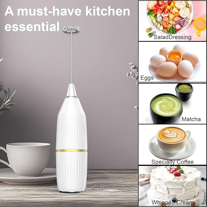 2 Pack Easy Clean Milk Frother Wand | Detachable Whisk, Superior Frothing | - Image 6