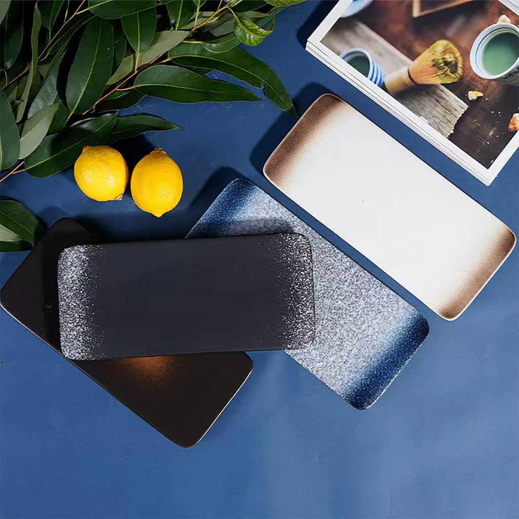 Sushi Plates, Ceramic Rectangular Platters Serving Trays Set, Sushi