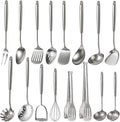 Newness 16 Pcs Cooking Utensils Set, 304 Stainless Steel Kitchen Utensils Set by NewnessFocusOnStainlessSteel